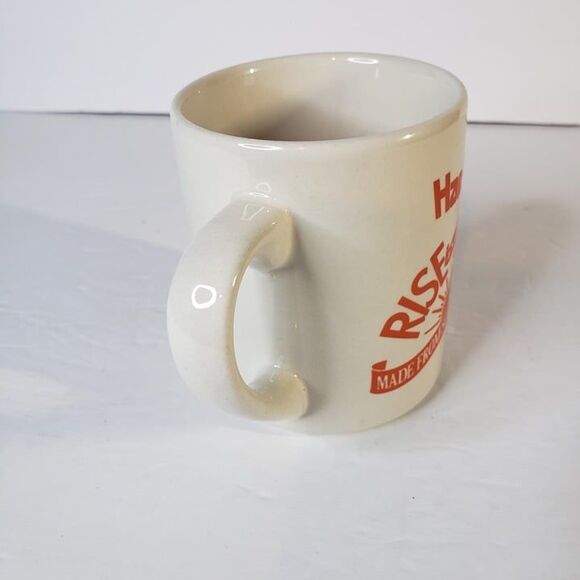 Vintage 90s Orange Hardees Rise and Shine Coffee Mug Cup Logo Restaurant Ware - Picture 6 of 9